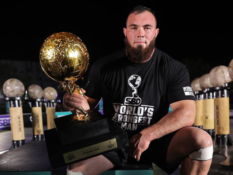 Coming in third is Oleksii Novikov who was born in Kyiv, Ukraine. He proudly holds the title of the World’s Strongest Man winner from the 2020 competition. The Guardian wrote: “At 6ft 1in and 300lb of solid muscle, Novikov has shoulders that are three and a half feet wide. His hands, permanently curled from years of lifting really heavy stuff, are like bear paws, his wrists as thick as some people’s biceps.”