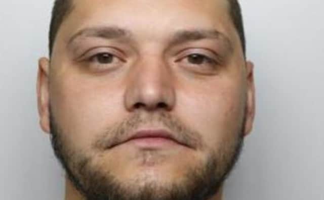 Kallum Flowers, who is aged 33 and believed to be living in South Yorkshire, is wanted by police over two crashes, in Rotherham and South Kirkby, the first of which left a man critically injured