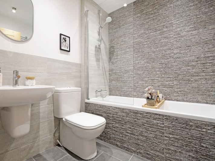 One of the three bathrooms at the five-bedroom house on Linley Bank Close, in Woodhouse, Sheffield