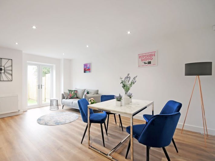 The open plan dining and living room at the five-bedroom house on Linley Bank Close, in Woodhouse, Sheffield