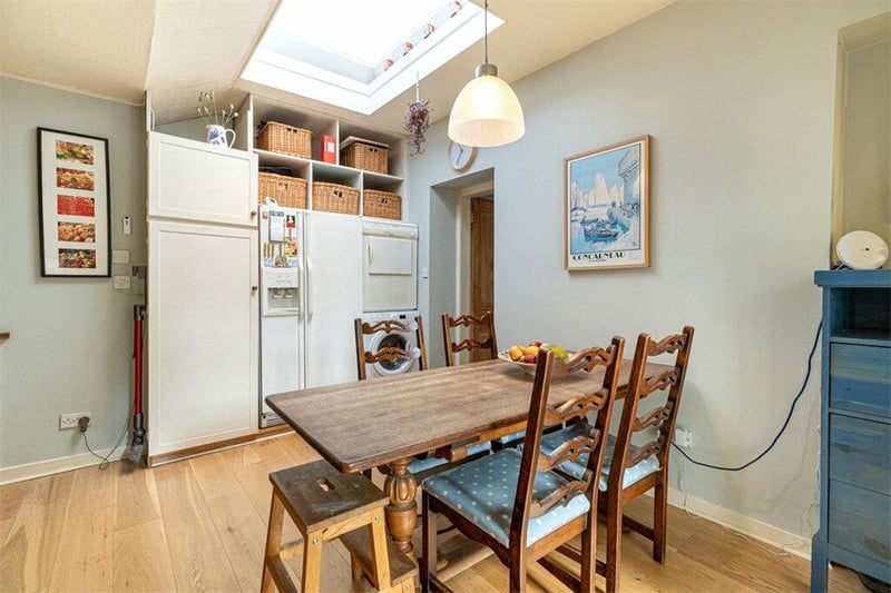 The kitchen is spacious in size with plenty of room for a dining table. 
