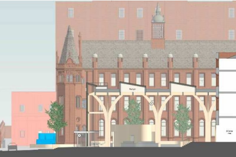 Section of proposed S block new entrance