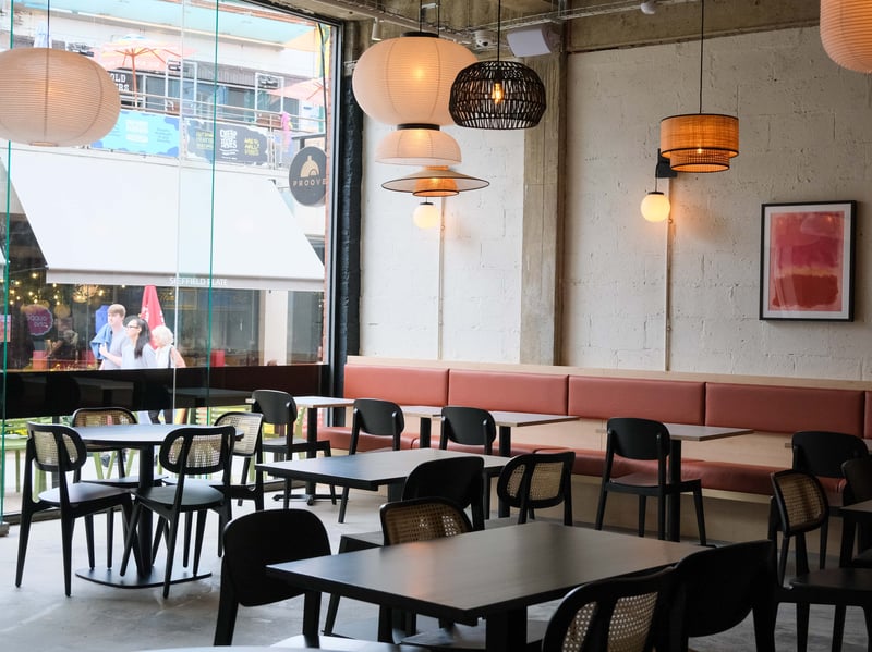 Inside the new Proove pizza restaurant at Orchard Square shopping centre in Sheffield city centre. It is significantly larger than Proove's other Sheffield restaurant in Broomhill, which opened in 2015.