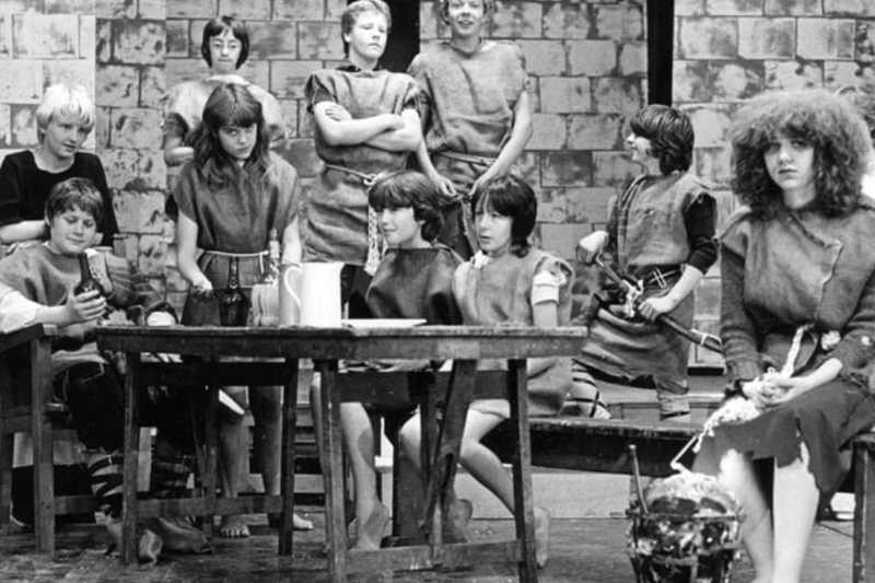 A July 1983 scene showing Harton Comprehensive School pupils during dress rehearsals for a show. Can you remember the show? Photo: Shields Gazette
