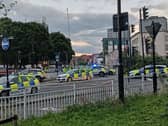 Road traffic collision on St Mary's Gate resulted in a motorcyclist having a serious head injury and open fracture to the wrist.