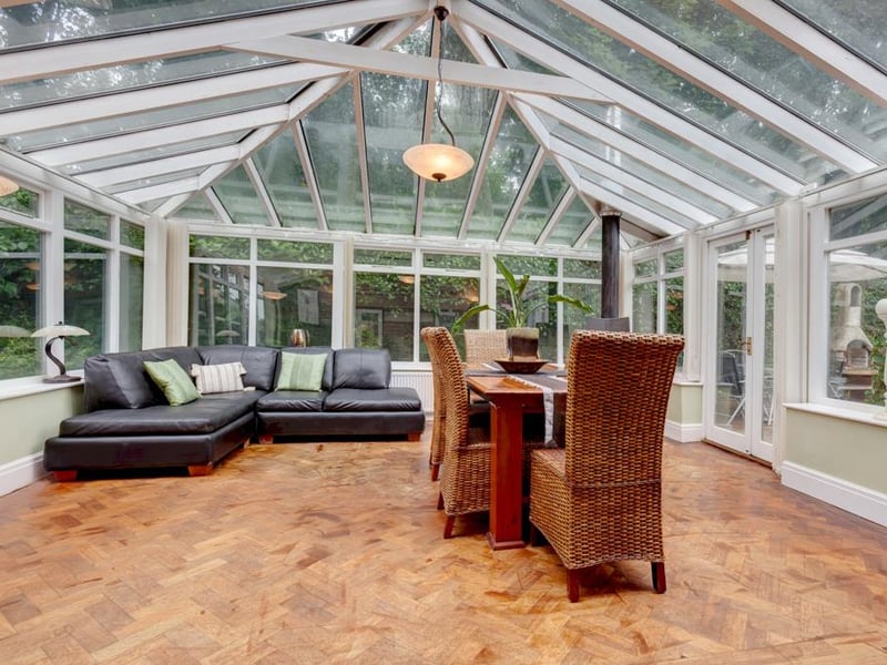 Conservatories offer an excellent place to sit and enjoy the brightness of the outdoors, whilst remaining sheltered from any adverse weather. (Photo courtesy of Blenheim Park Estates)
