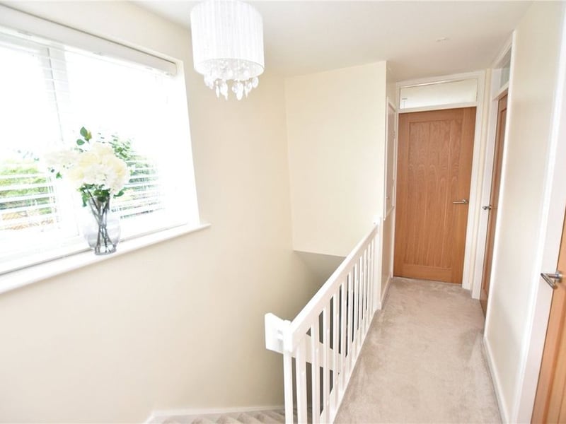 To the first floor are the bedrooms and bathroom.