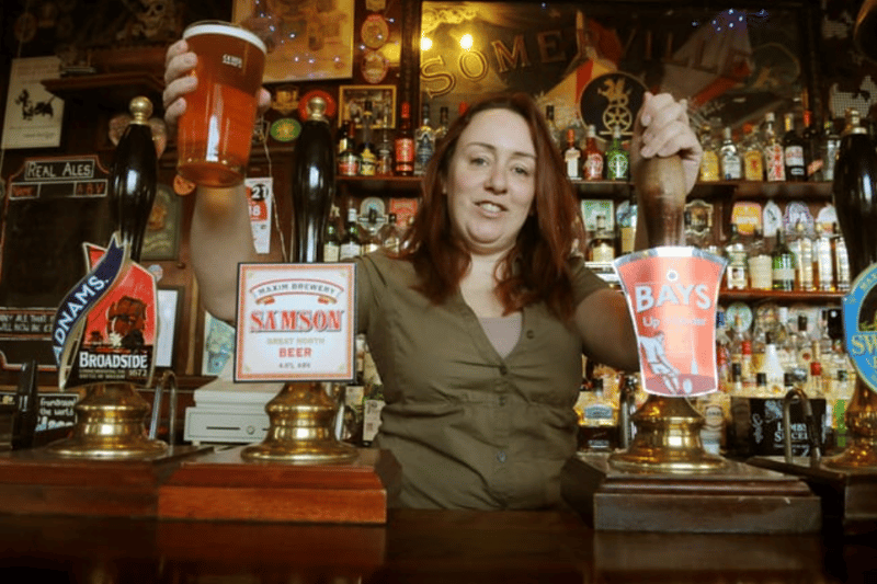 The Steamboat's bar manager Kathleen Brain celebrates the pubs Camra success in 2015. Photo: Tim Richardson