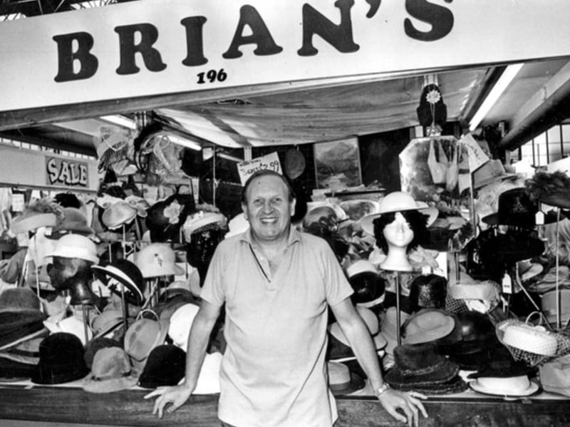 Brian's millinery stall at the old Sheaf Market in Sheffield city centre in August 1985. Photo: Picture Sheffield/Sheffield Newspapers