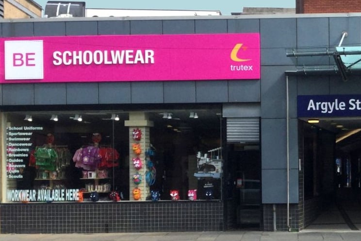 BE Uniforms is handily located right next to Argyle Street train station - and those with a Young Scot Card can get 15% off school uniforms