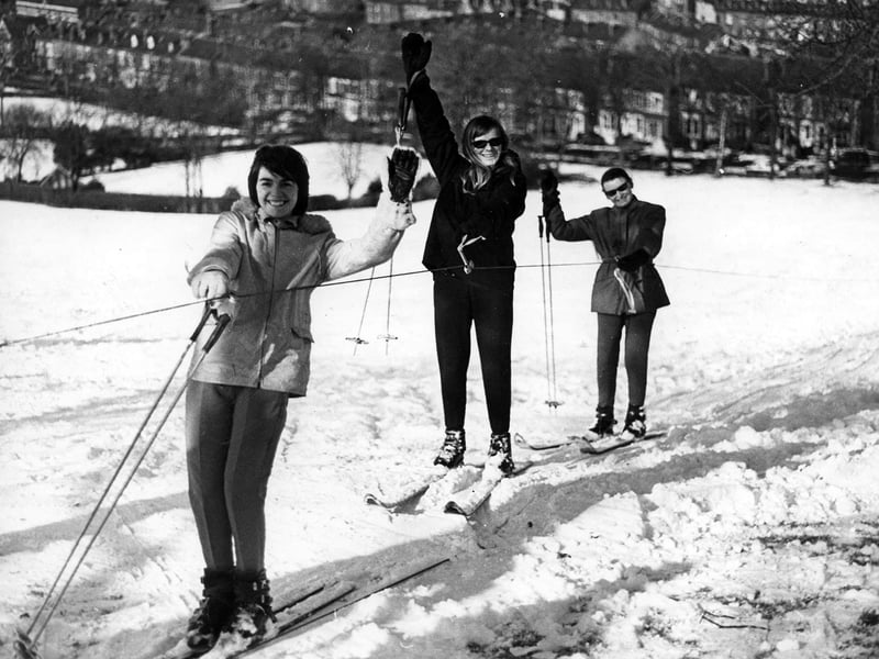 Hallamshire Ski Club at Meersbrook Park, Sheffield, in March 1970