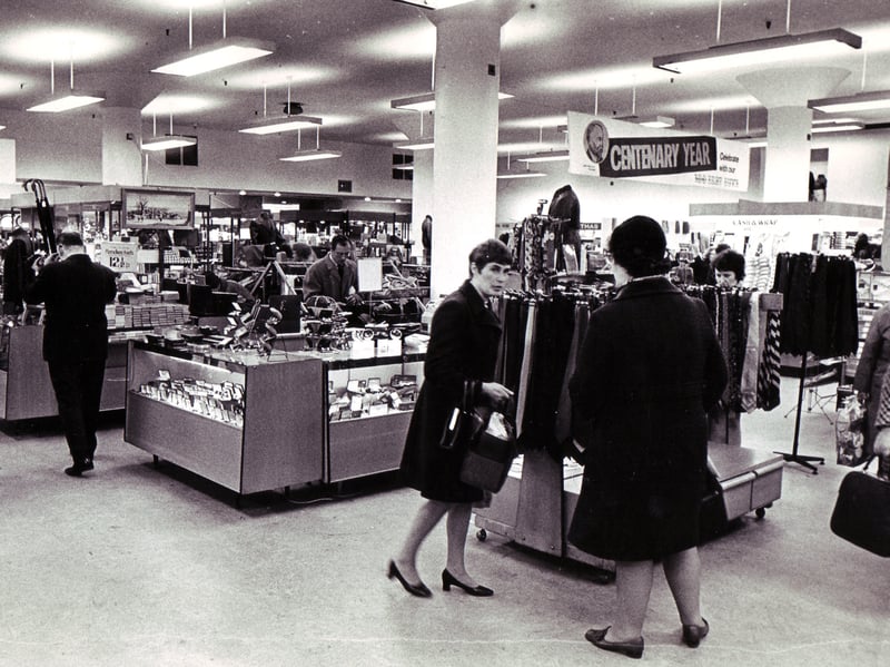 Inside Atkinsons department store on The Moor, Sheffield, in November 1972