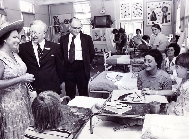 Princess Margaret visits Sheffield Children's Hospital in July 1976