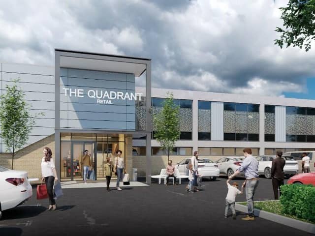 How the old MFA Bowl bowling alley on Sicey Avenue, in Firth Park, Sheffield, could look under proposals to transform it into a shopping or leisure complex. This image, showing the entrance on North Quadrant is  is for indicative purposes only. Picture: Eddisons