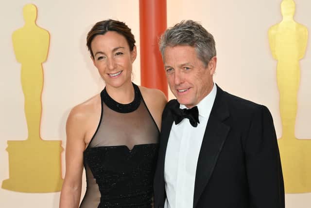 Hugh Grant and his wife Sweedish producer Anna Eberstein at the 95th Annual Academy Awards in 2023 (Photo: ANGELA WEISS/AFP via Getty Images)