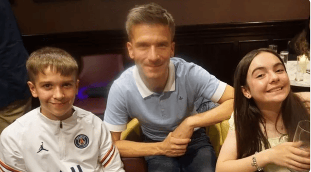 Keith Hawkes was unable to go on the family holiday this year with his wife Leanne, and his two children Evie, 16, and Charlie, 14 (pictured).