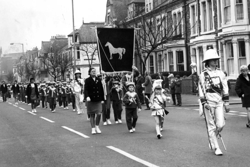Cleadon Marines Band leading the parade of jazz bands along Ocean Road to the carnival at Bents Park in April 1971. Remember this? Photo: Shields Gazette
