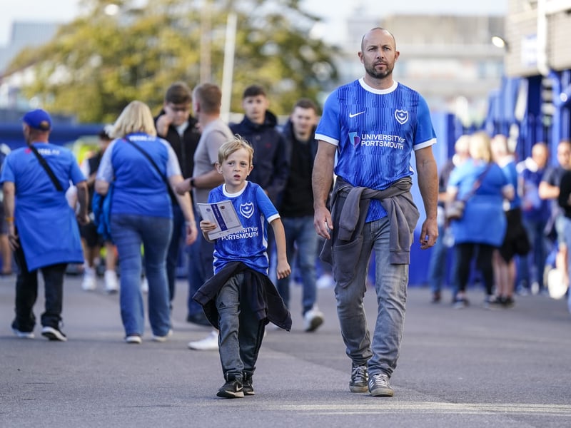 Portsmouth fans outside of Fratton Park ahead of kick-off.