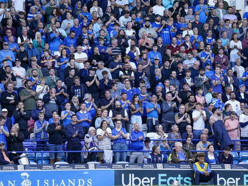 Portsmouth fans inside of Fratton Park ahead of kick-off.
