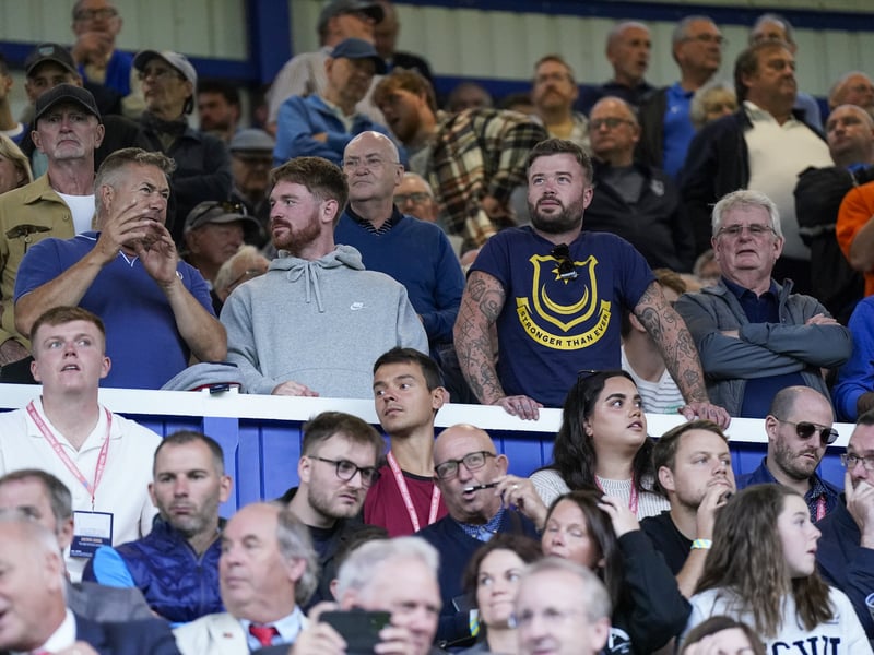 Portsmouth fans inside of Fratton Park ahead of kick-off.