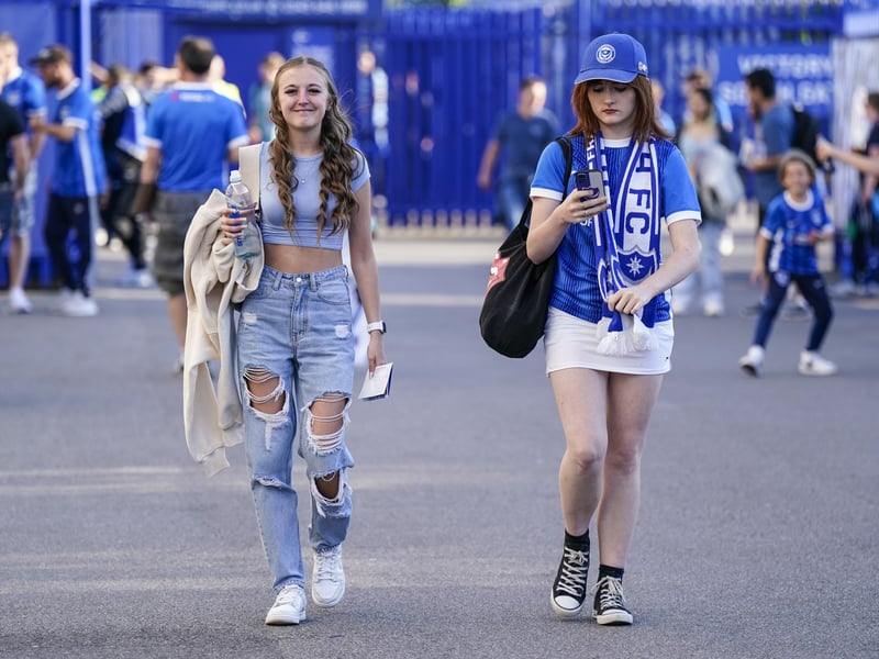 Portsmouth fans outside of Fratton Park ahead of kick-off.
