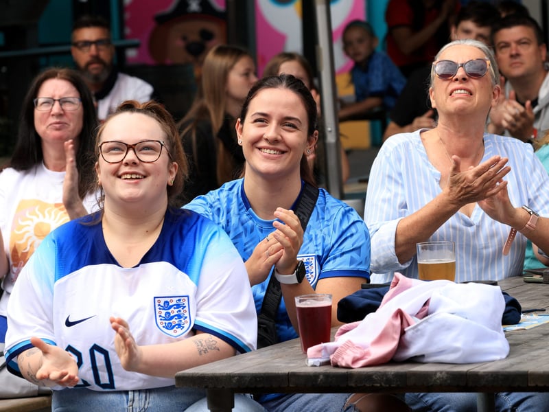 England fans watching the Women's World Cup semi-final at STACK Seaburn in Sunderland. Picture c/o North News