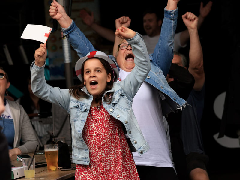 England fans watching the Women's World Cup semi-final at STACK Seaburn in Sunderland. Picture c/o North News
