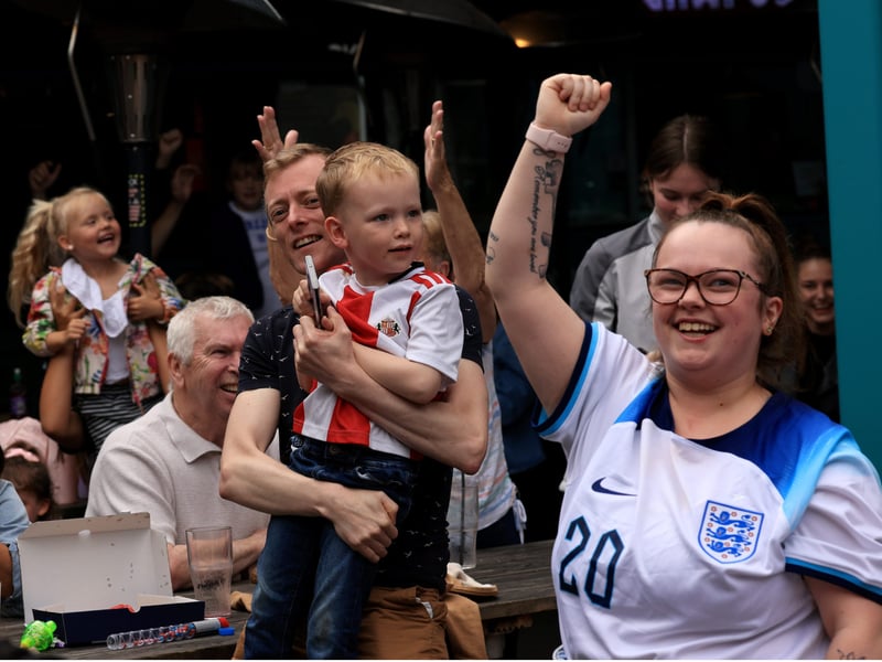 England fans watching the Women's World Cup semi-final at STACK Seaburn in Sunderland. Picture c/o North News