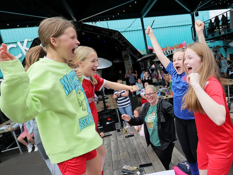 England fans watching the Women's World Cup semi-final at STACK Seaburn in Sunderland. Picture c/o North News