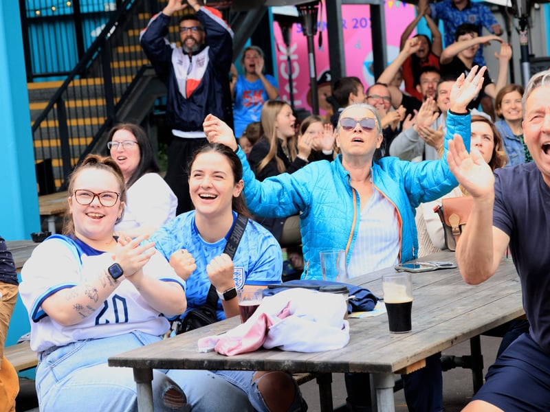 England fans watching the Women's World Cup semi-final at STACK Seaburn in Sunderland. Picture c/o North News