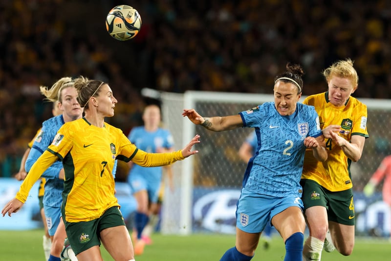 Tidy in possession and a threat throughout in the advanced wing back position. Almost scored a peach too. Her best performance of the tournament. (Photo by STEVE CHRISTO / AFP) (Photo by STEVE CHRISTO/AFP via Getty Images)