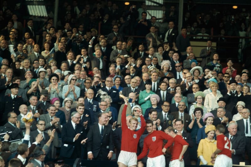 In a famous photo later changed into colour, notice the obvious lack of phones or other personal camera equipment in the crowd. Just football fans present and enjoying the moment. 