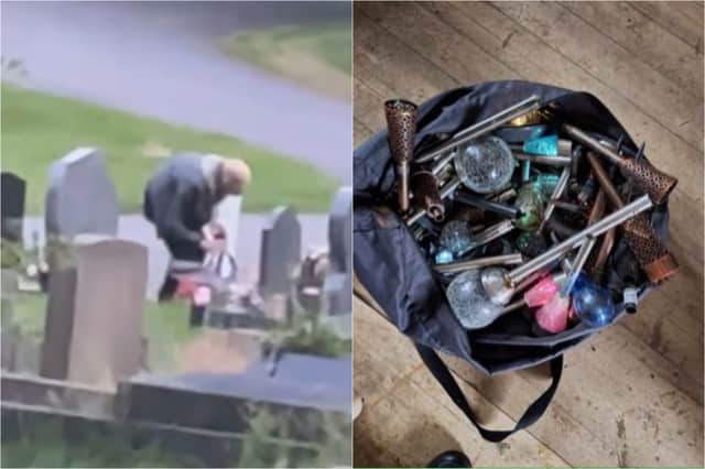 A video has been shared online allegedly showing a man stealing from graves in Sheffield's Shiregreen Cemetery. 