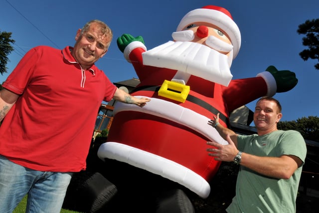 Santa made an early appearance at the pub. This giant inflatable  was pictured in August 2013.