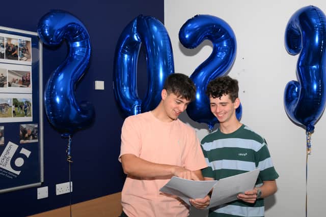 Students at Eckington Sixth Form celebrated as they opened their A-level and Level 3 exam results
