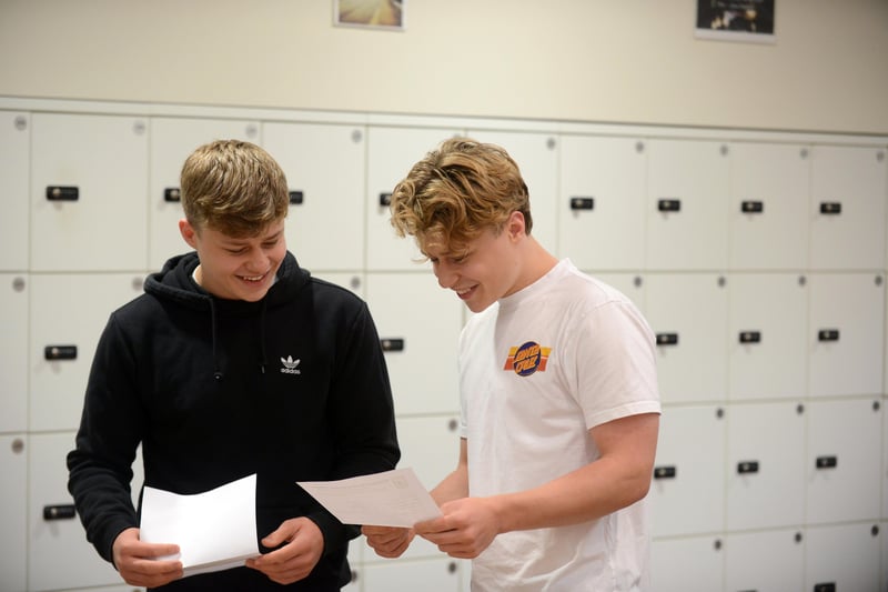 Whitburn Church of England Academy twins (from left) George and Jonny Holman discover they have the same results in the same subjects. 