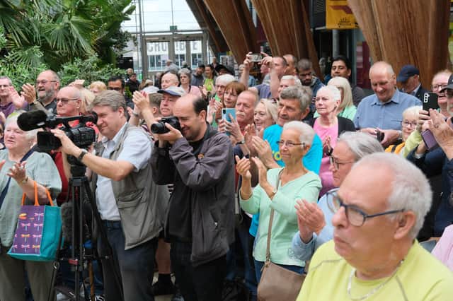 Crowds attended the Winter Garden to celebrate John today, August 17.