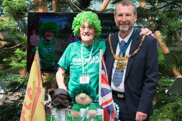 John and Lord Mayor of Sheffield Councillor Colin Ross, who hosted the celebrations.