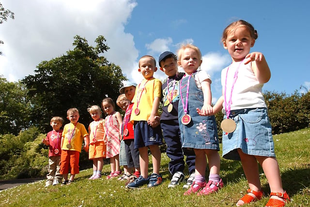 Half a mile of toddling lay ahead for these children from the Little Learners Nursery in High Barnes in 2004.