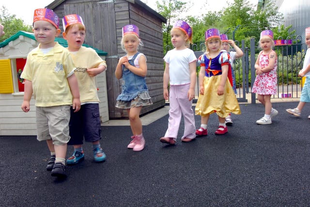 The Little Acorns Nursery in Washington held this sponsored toddle in 2006.
