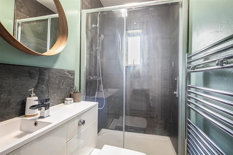 The shower room is the latest part of the home to have been renovated, giving it this contemporary look. (Photo courtesy of Zoopla)