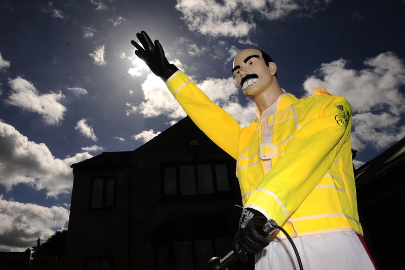 A Freddie Mercury scarecrow.