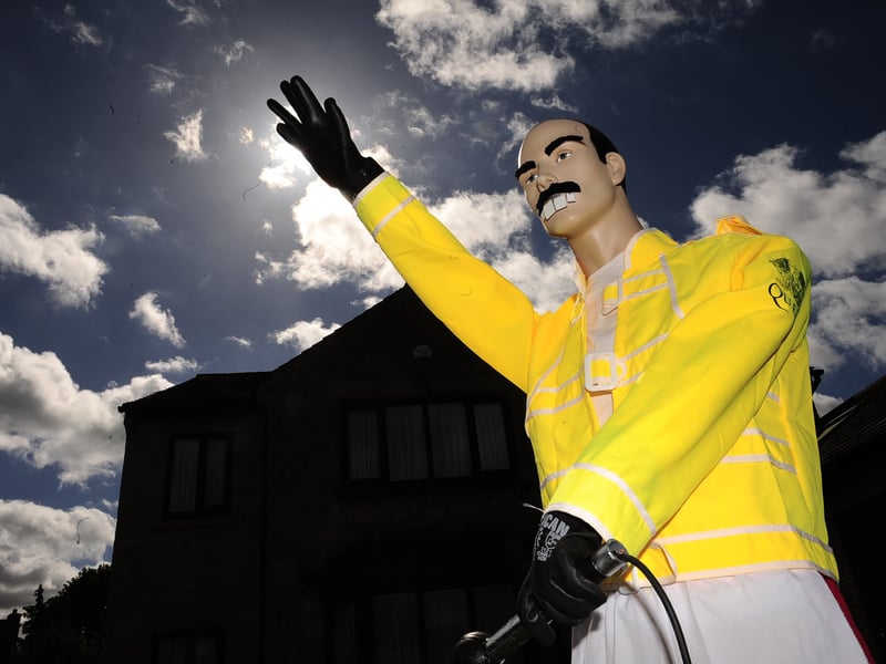 A Freddie Mercury scarecrow.