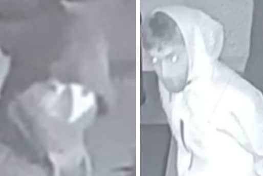 South Yorkshire Police would like to speak to two men caught on CCTV in connection to a Sheffield burglary investigation. (Photo courtesy of South Yorkshire Police)