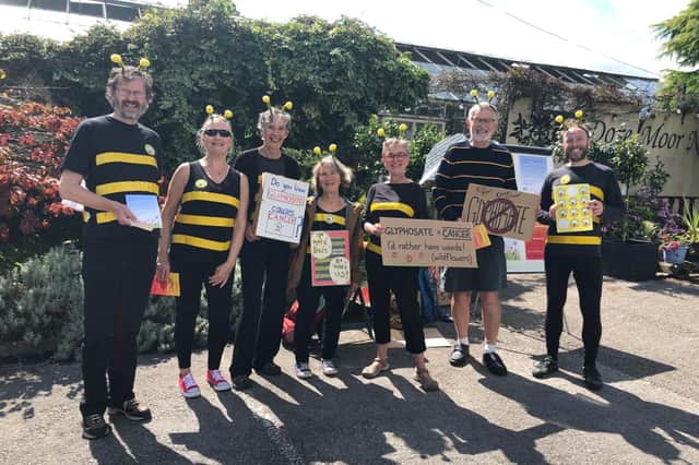 Protestors visited four Sheffield garden centres to protest against the sale and use of Glyphosate. (Photo courtesy of Sheffield Extinction Rebellion)