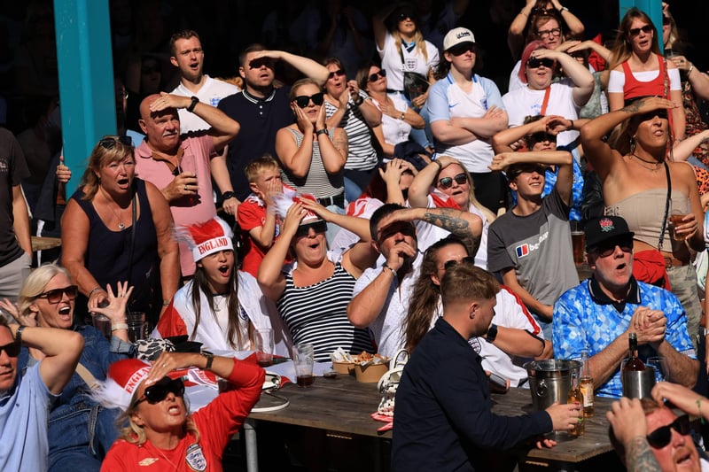 England fans watching the World Cup Final at STACK Seaburn. Picture by North News