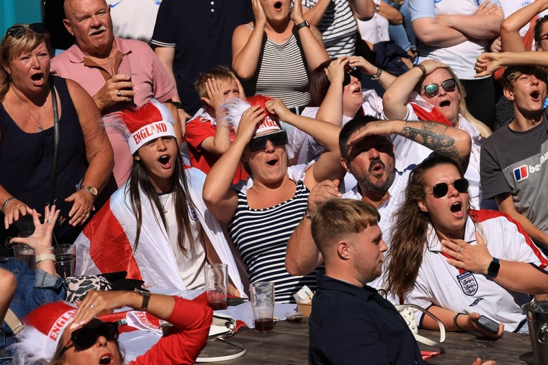England fans watching the World Cup Final at STACK Seaburn. Picture by North News