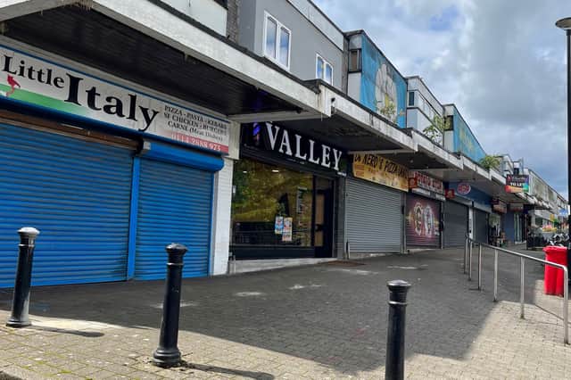 How shops on Manchester Road in Stocksbridge, Sheffield, look at the moment, ahead of the planned makeover. Photo: Stocksbridge Towns Fund Board