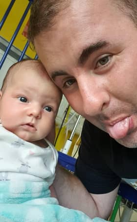Husband and father-of-three, Thomas McDougall, died earlier this month when he and his wife’s newborn daughter was just six weeks old.
