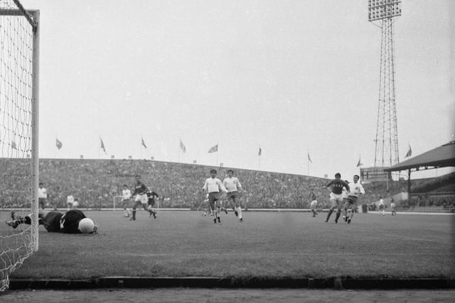 Russia and Chile battle it out in a World Cup group match at Roker Park in 1966.